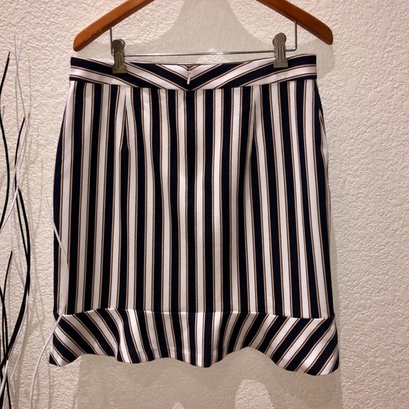Ann Taylor Striped Flounce Skirt - Picture 3 of 6